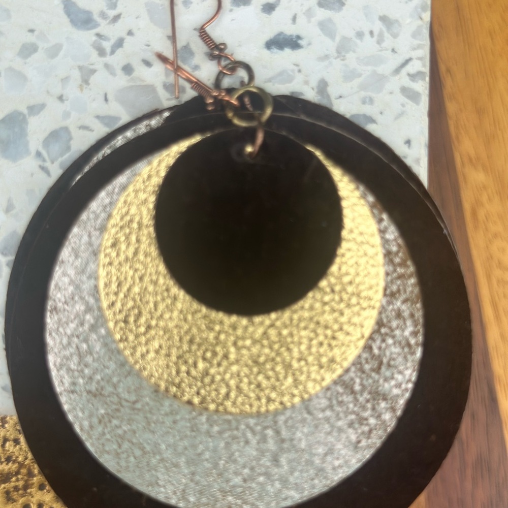 Chic Gold and Silver Circle Earrings